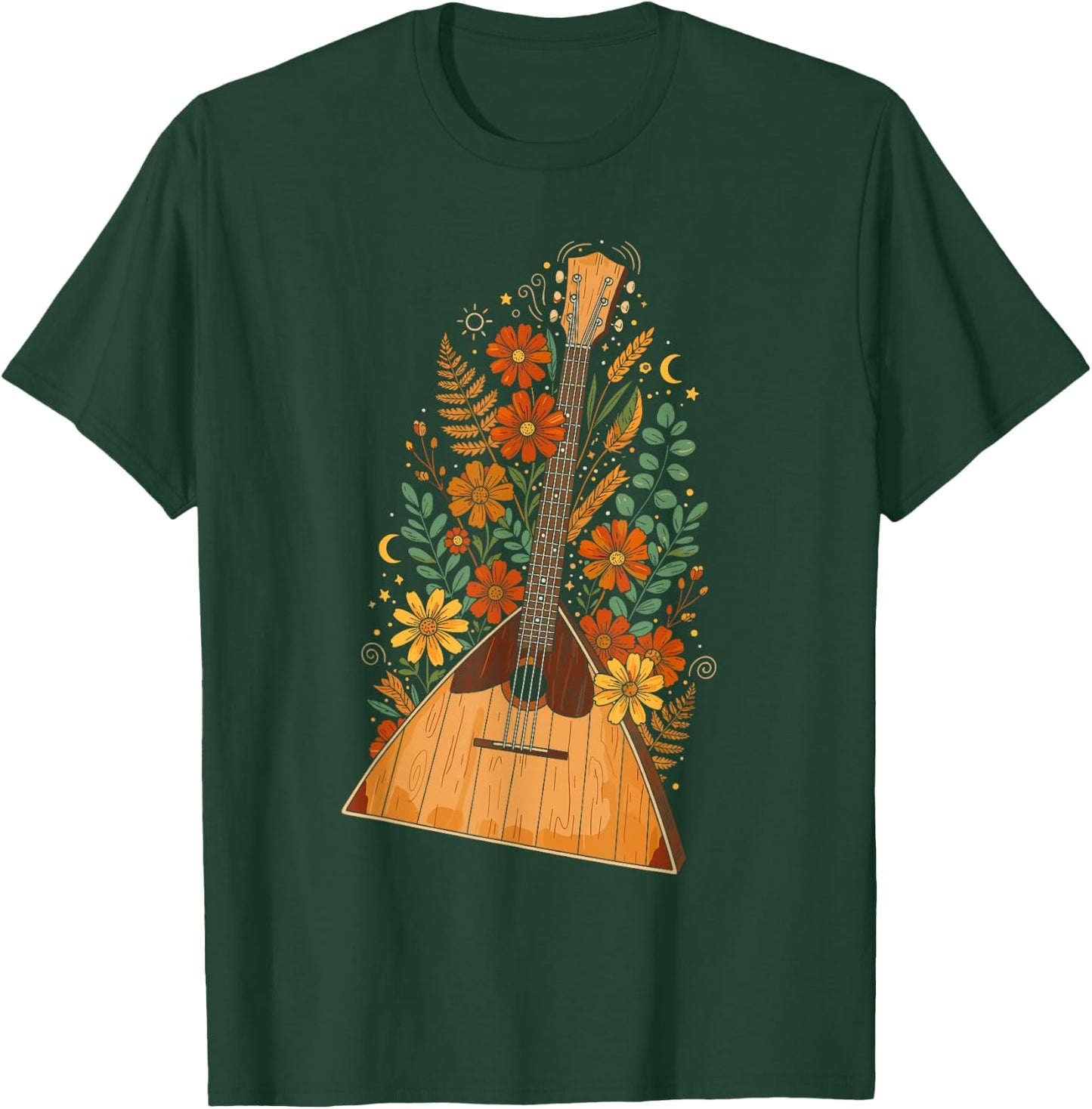 Boho Floral Balalaika Folk T-Shirt - T-Shirt | Forest