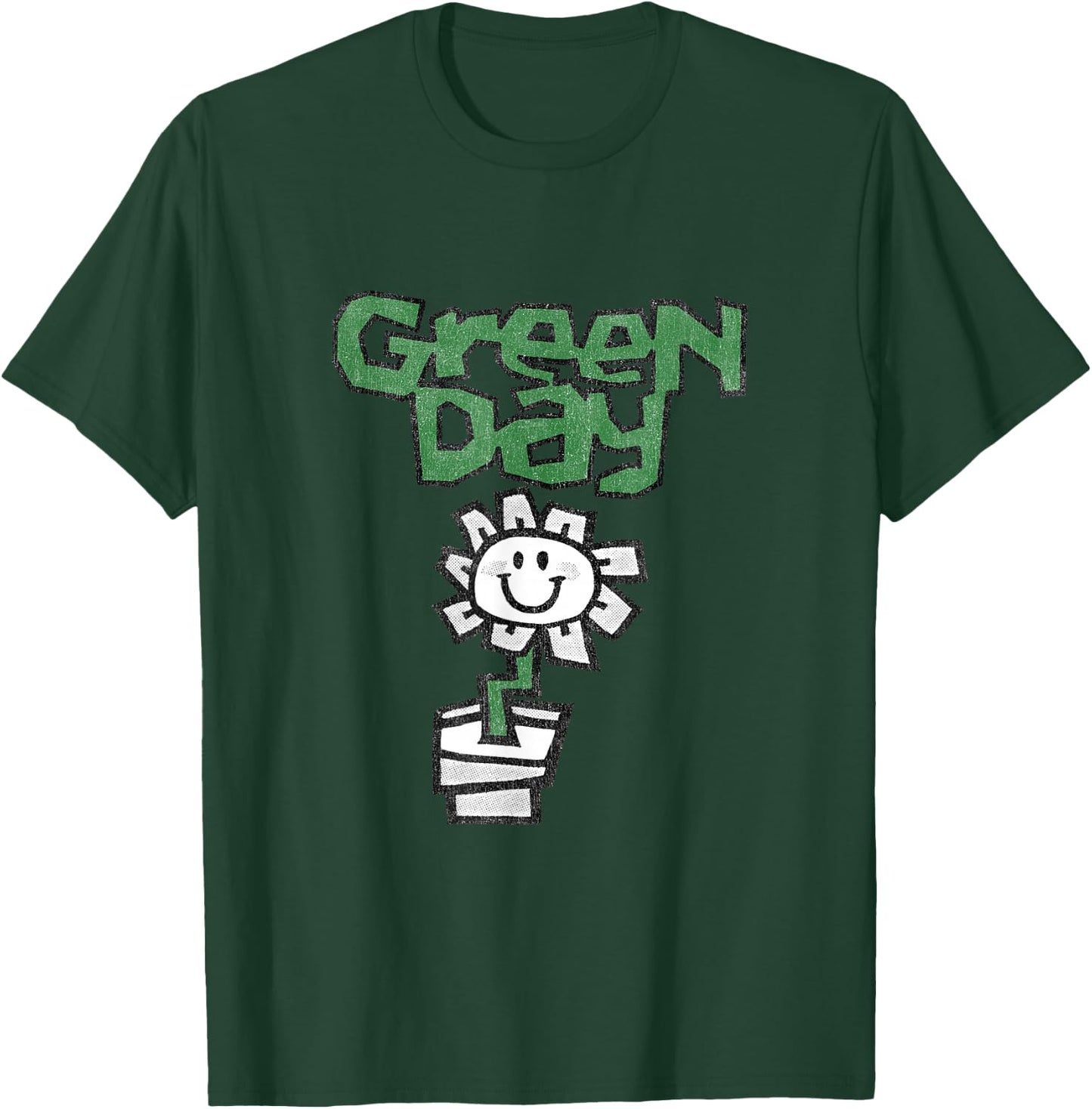 Green Day Flower Pot , black T-Shirt - T-Shirt | Forest