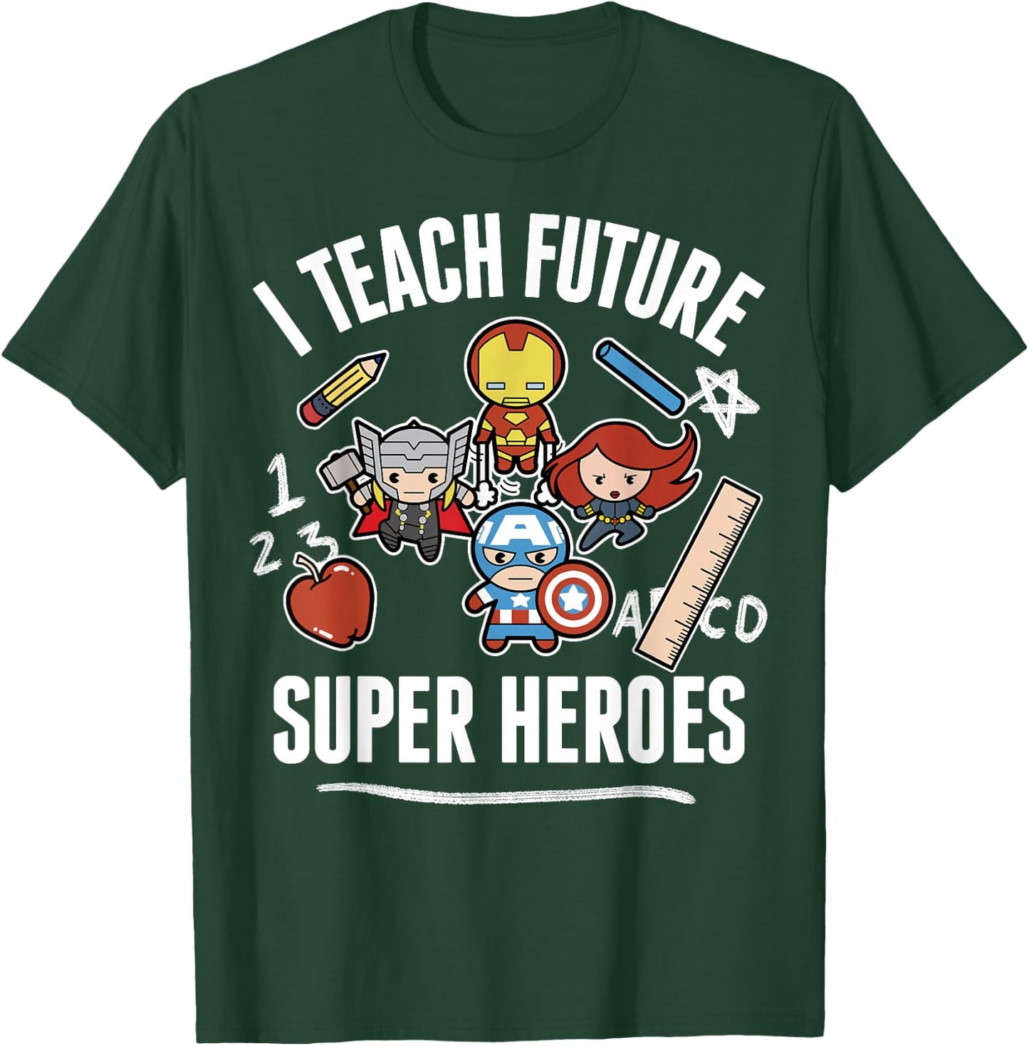 Marvel Avengers Classic I Teach Super Heroes Graphic T-Shirt - T-Shirt | Forest