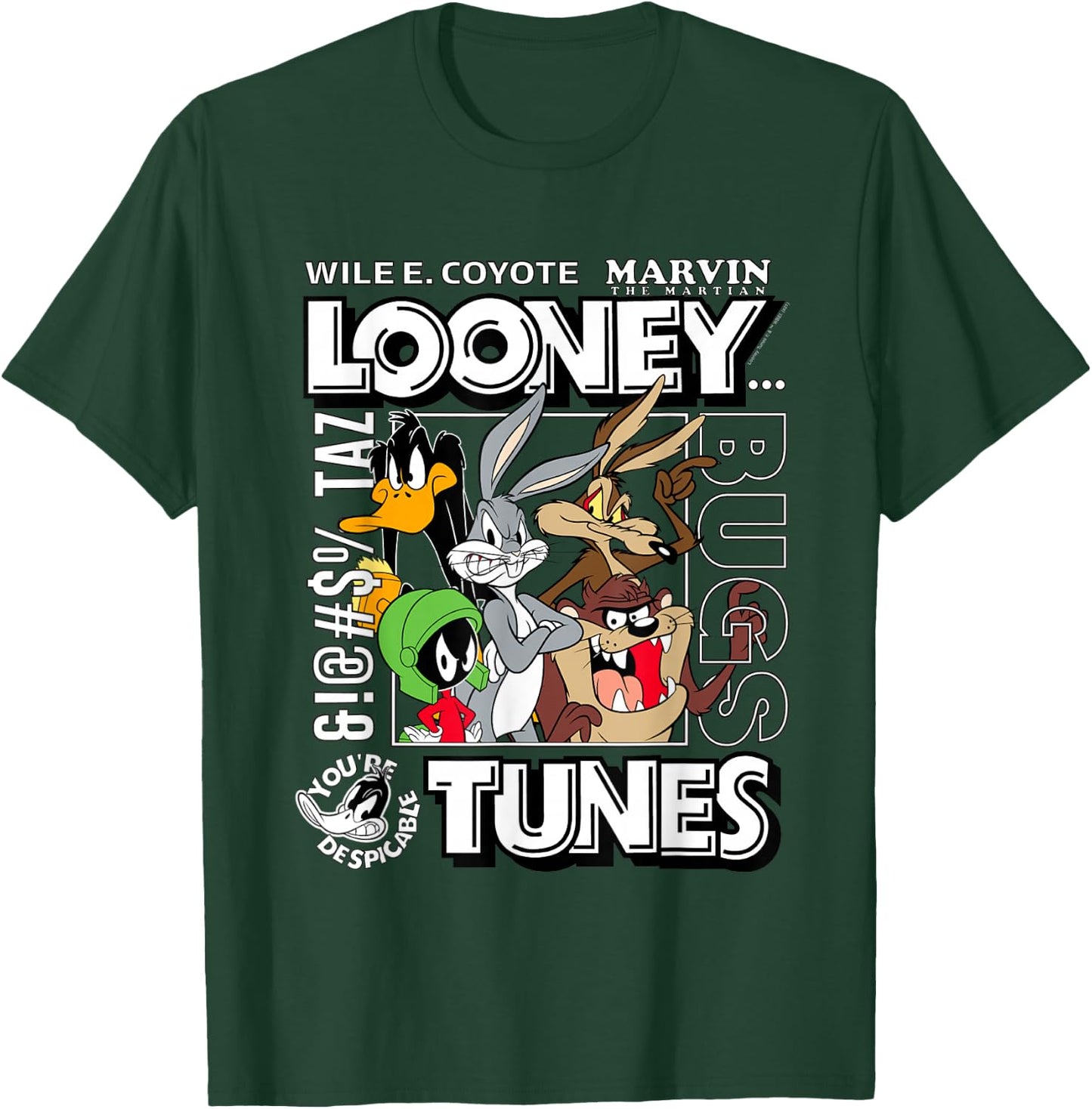 Looney Tunes Wiley, Bugs, Taz, Marvin The Martian T-Shirt - T-Shirt | Forest