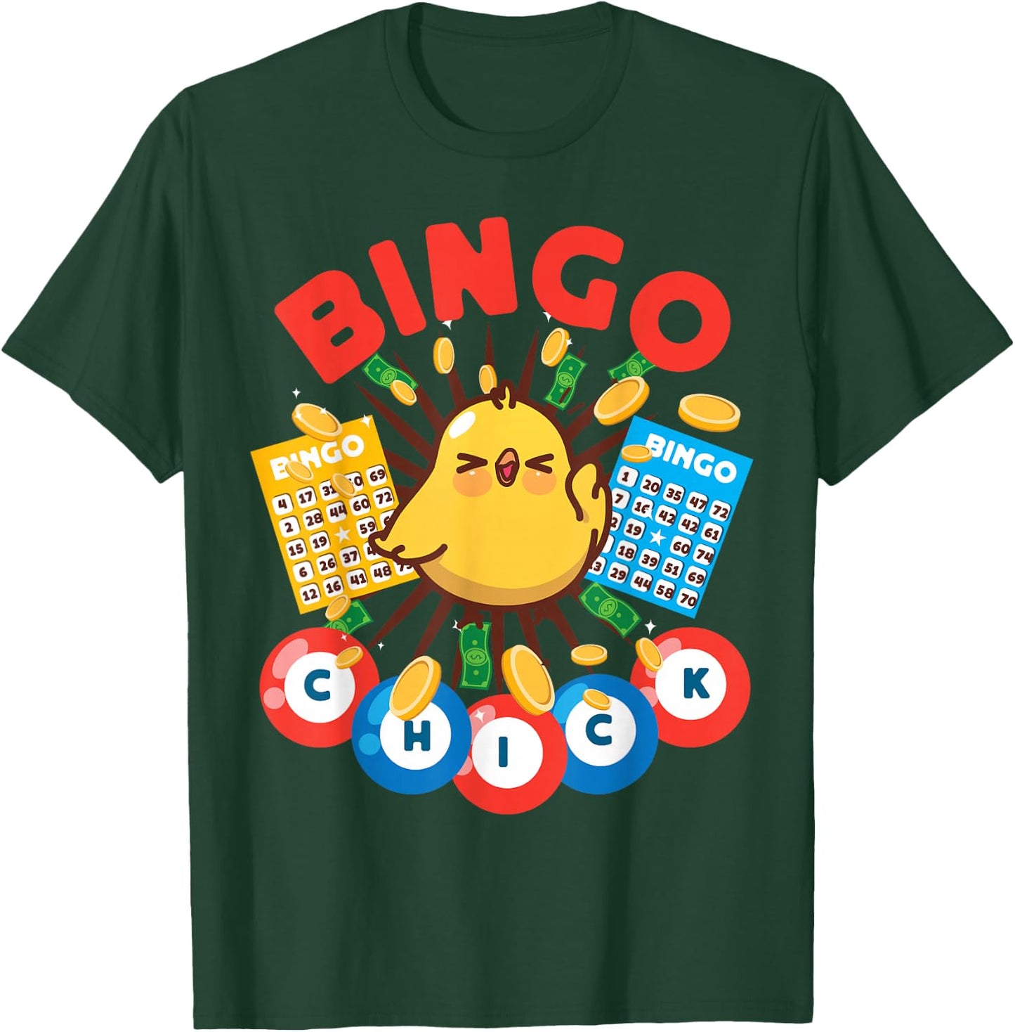 Bingo Player Chicken Girl Bingo Chick T-Shirt - T-Shirt | Forest