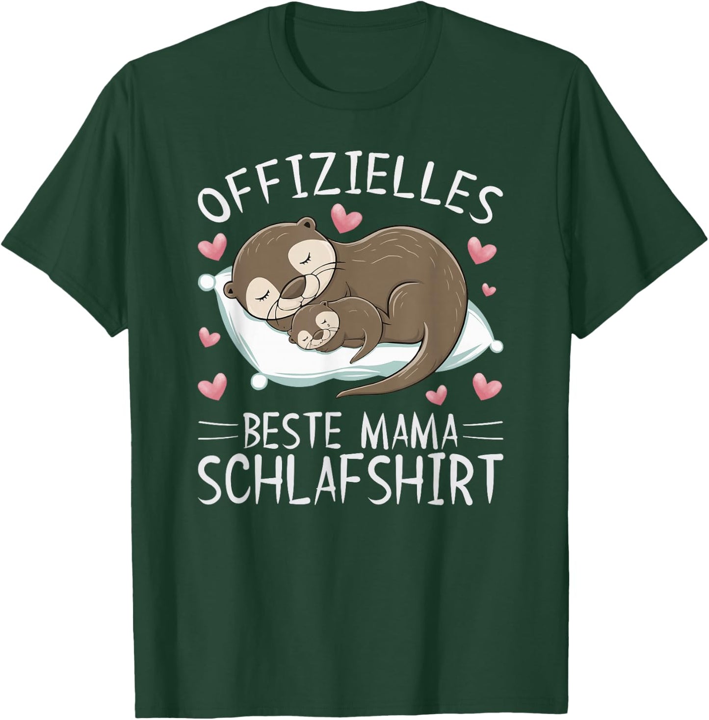 Official Best Mum Sleep Shirt Mother's Day Otter , black T-Shirt - T-Shirt | Forest