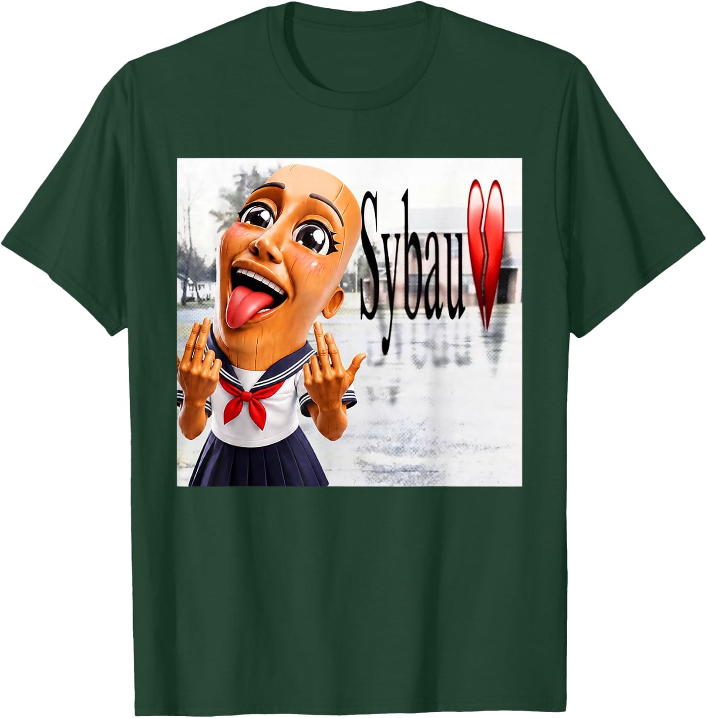 Funny Anime Tung Sahur Chan SYBAU Tuff Brainrot Meme T-Shirt - T-Shirt | Forest