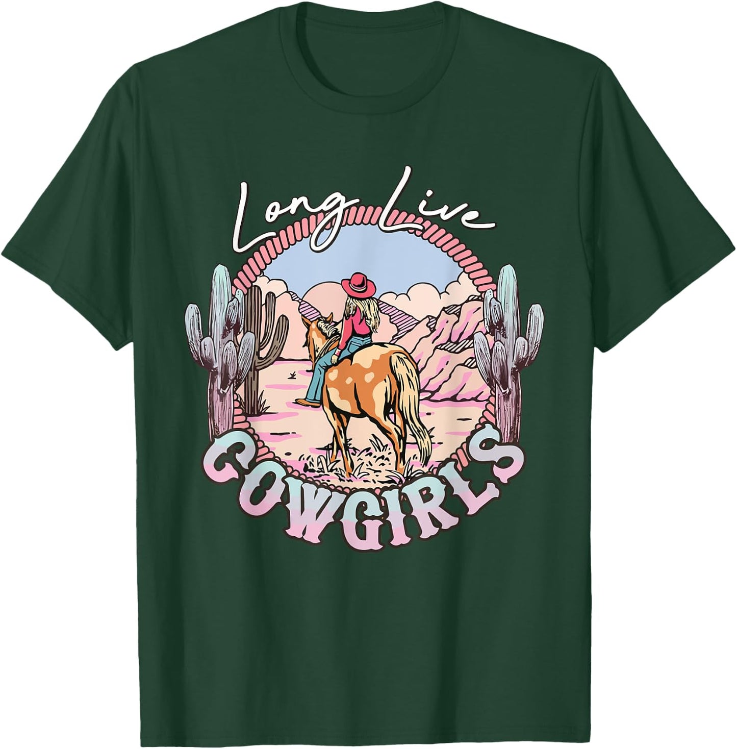 Long Funny Live Country Gifts Southern For Cowgirls Black T-Shirt - T-Shirt | Forest