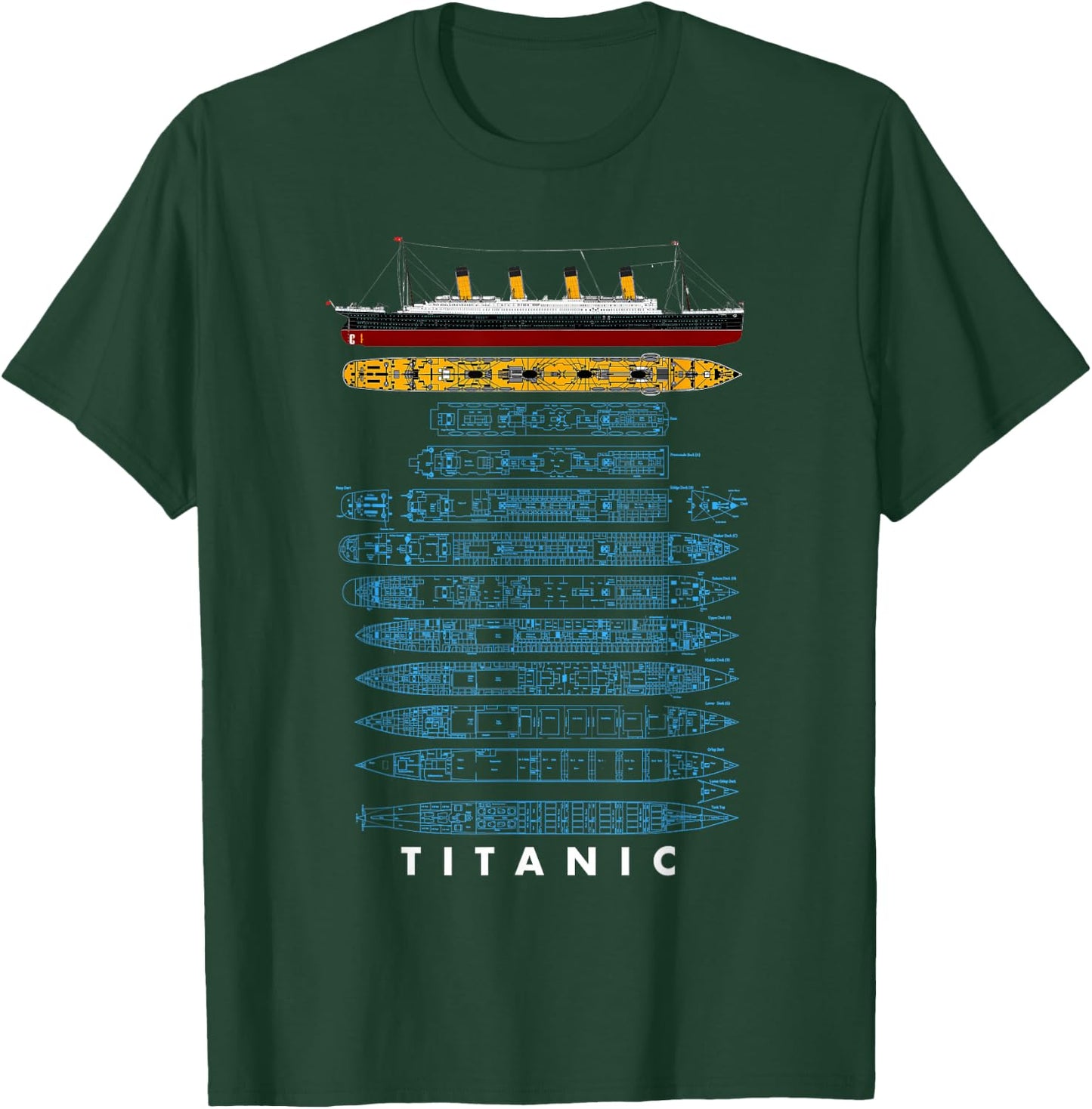 Titanic Schiff 1912 90er Jahre Outfit Herren Damen Kinder T-Shirt - T-Shirt | Forest