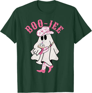 Boojee Ghost, Boo Jee Cowgirl, Country Halloween, Western T-Shirt - T-Shirt | Forest