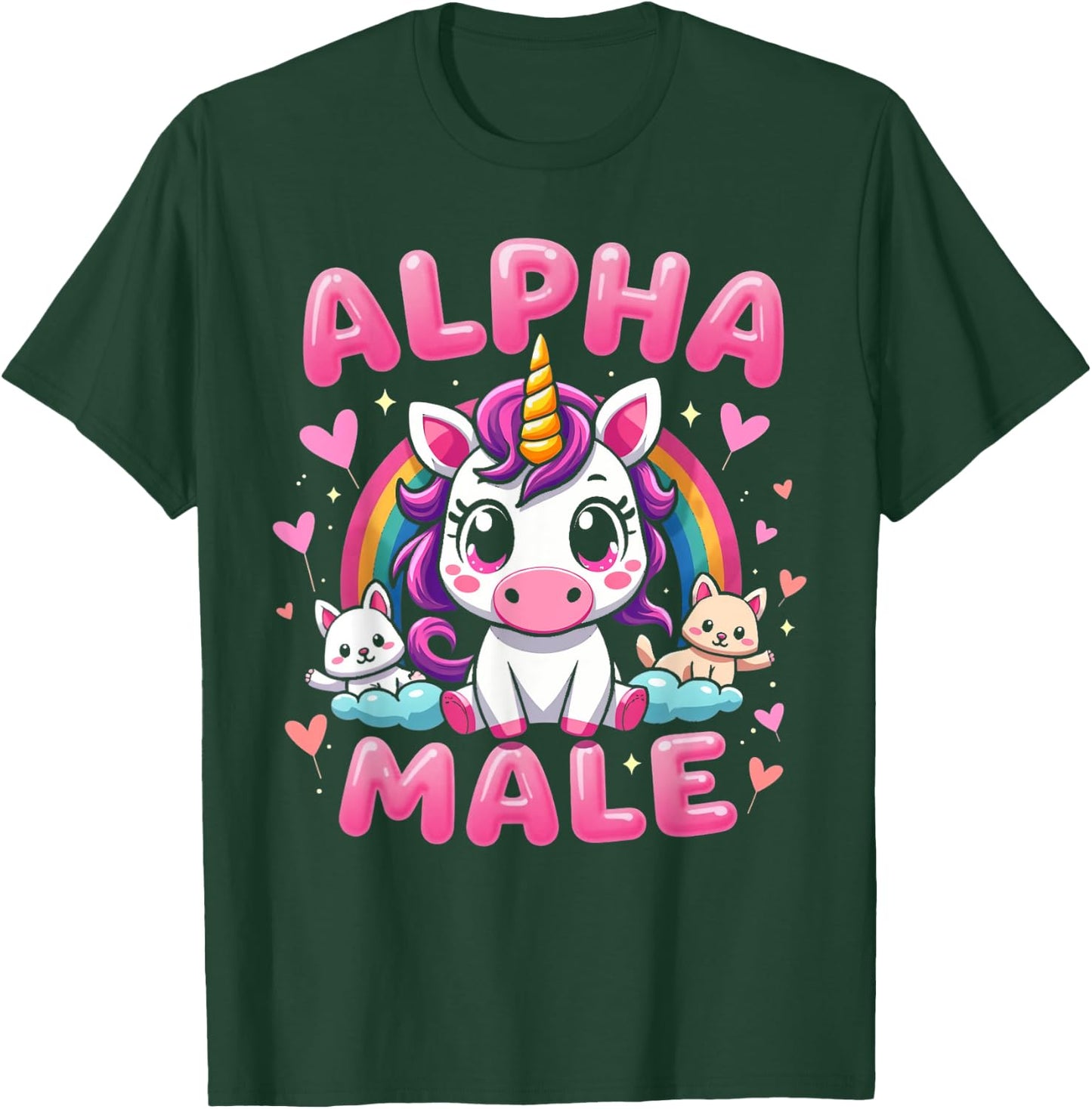 Funny Unicorn Alpha Unicorn Meme Male Men Male , Black, S T-Shirt - T-Shirt | Forest