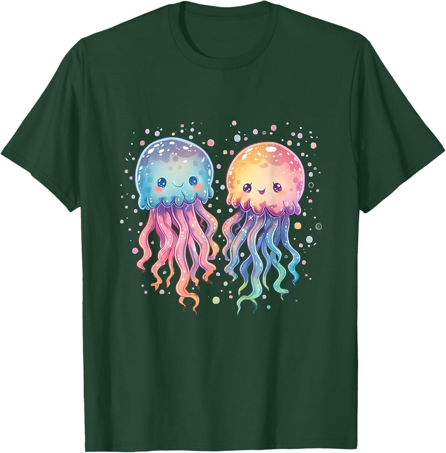 Jellyfish Marine Mammal Artwork Motif Sea Ocean Animal , black T-Shirt - T-Shirt | Forest