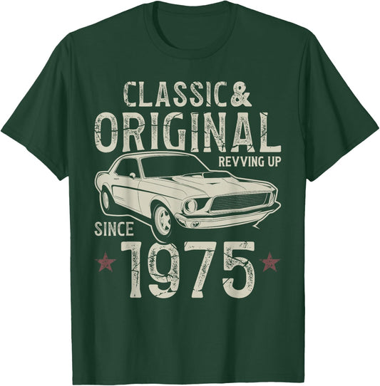 50th Birthday 1975 Vintage Car , black T-Shirt - T-Shirt | Forest