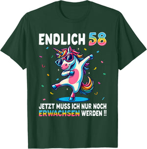 58 Geburtstag Geschenke Frau Mann Party Outfit Einhorn T-Shirt - T-Shirt | Forest