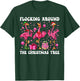 Flocking Around The Christmas Tree Flamingo Christmas Crew T-Shirt - T-Shirt | Forest