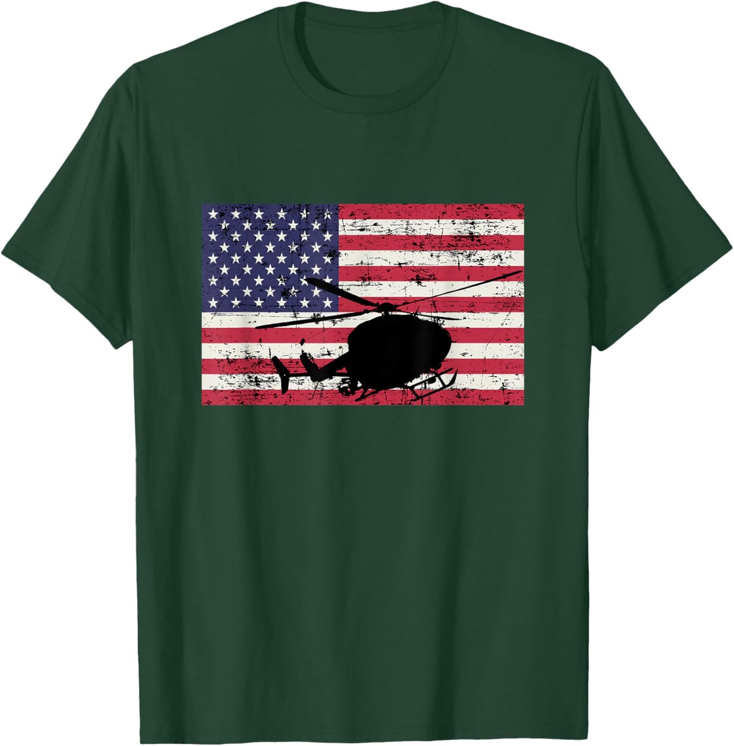 Patriotic UH-72 Lakota Helicopter American flag T-Shirt - T-Shirt | Forest