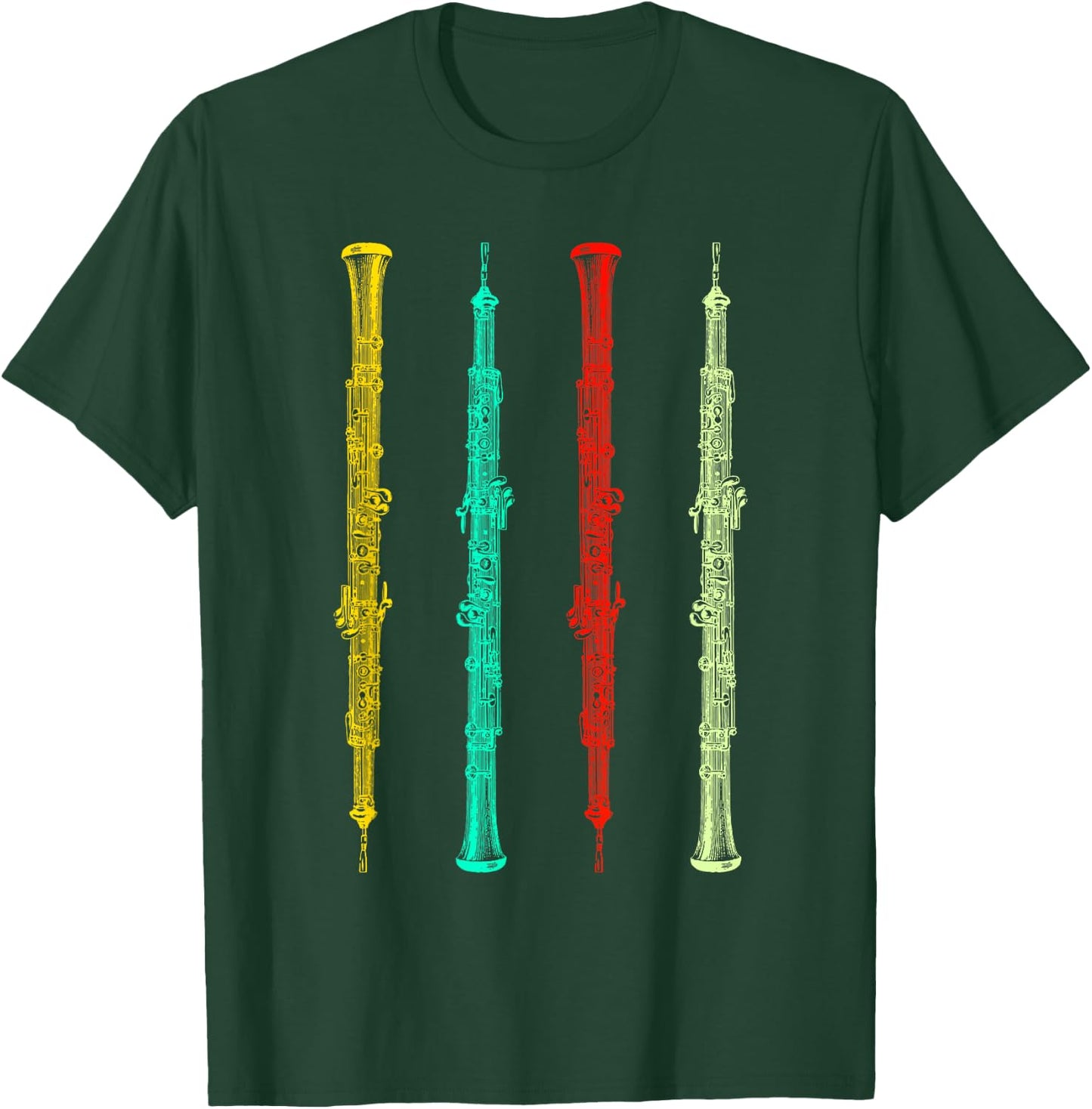 Oboe Shirt - Colorful Oboe Player Gift T-Shirt - T-Shirt | Forest