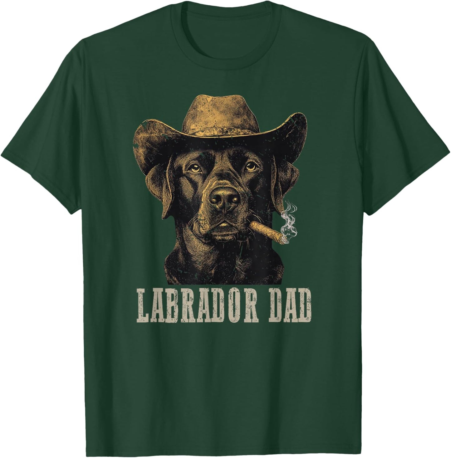 Labrador Dog Vintage Best Labrador Dad Father's Day T-Shirt - T-Shirt | Forest