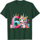 Children's Number 6 Years Girls Unicorn 6th Birthday , black T-Shirt - T-Shirt | Forest