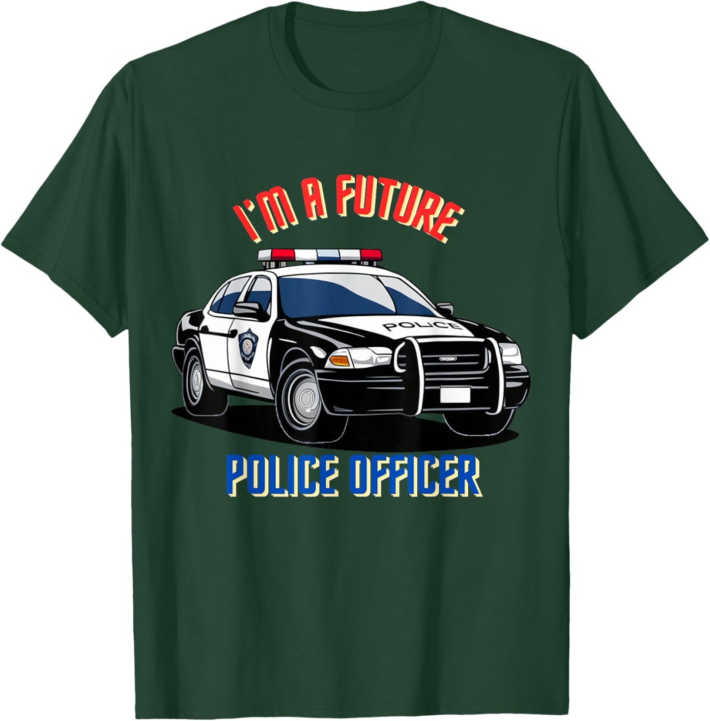 I am a future police officer Kid Police Young Police Police , Black, S T-Shirt - T-Shirt | Forest