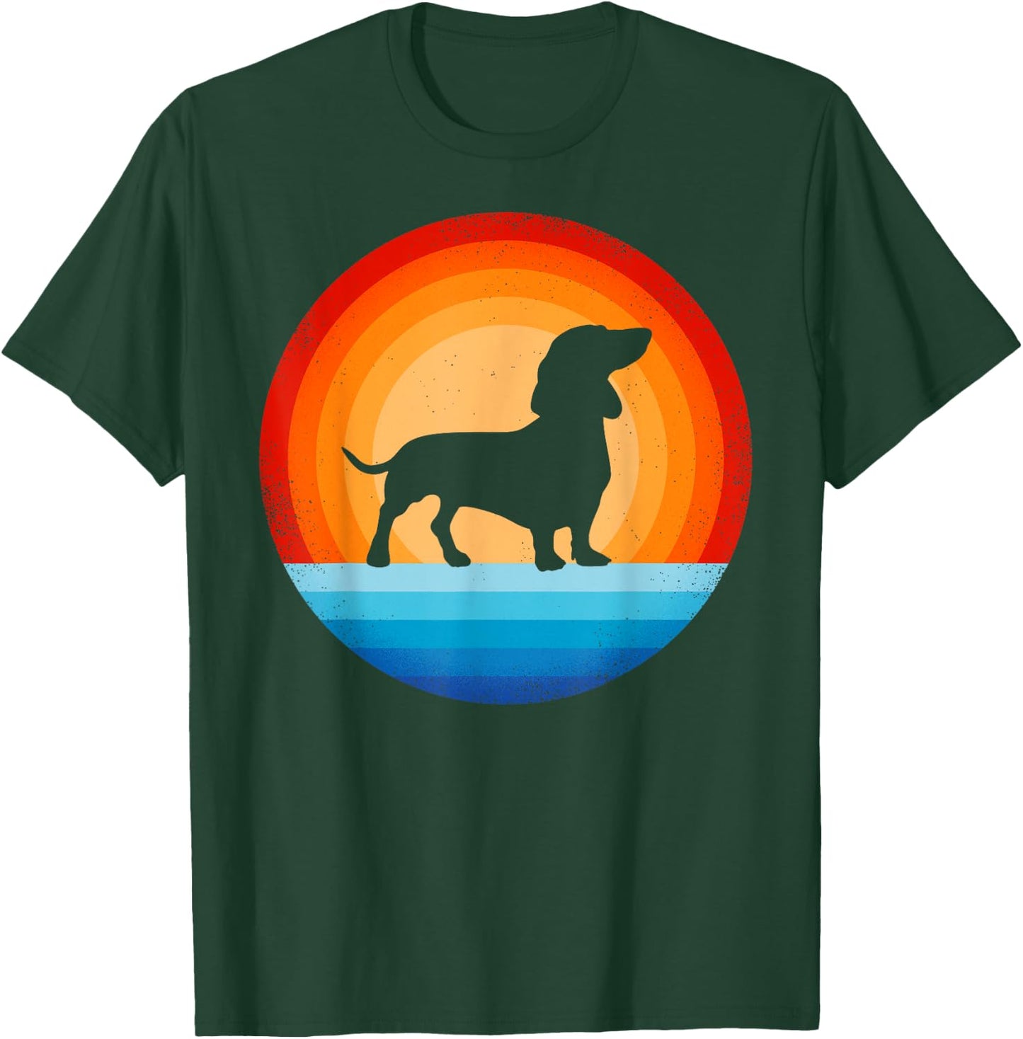 Dachshund Retro Vintage 60s 70s Sunset Wiener Dog Lovers Men T-Shirt - T-Shirt | Forest