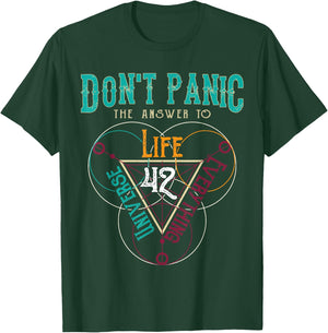42 Answer to Life The Universe And Everything Don't Panic T-Shirt - T-Shirt | Forest