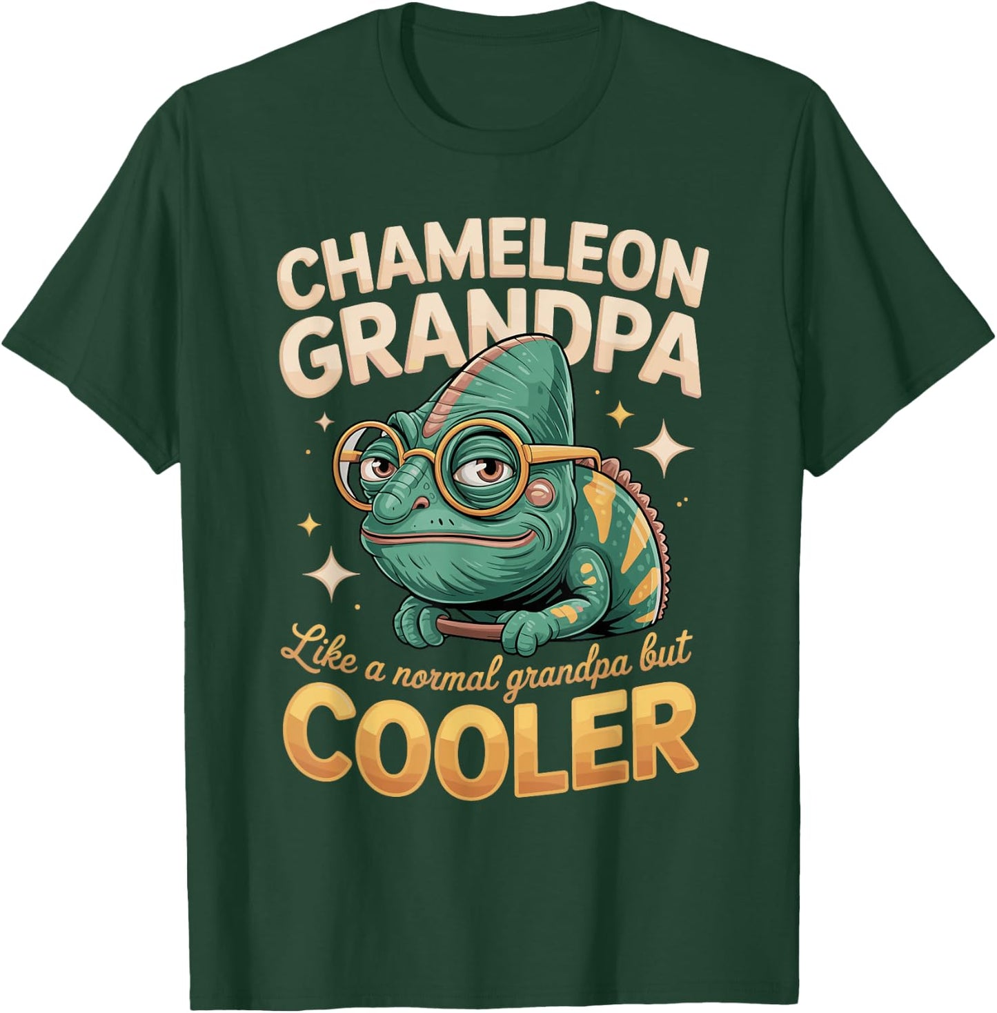 Chameleon Grandpa Like A Normal Grandpa But Cooler T-Shirt - T-Shirt | Forest