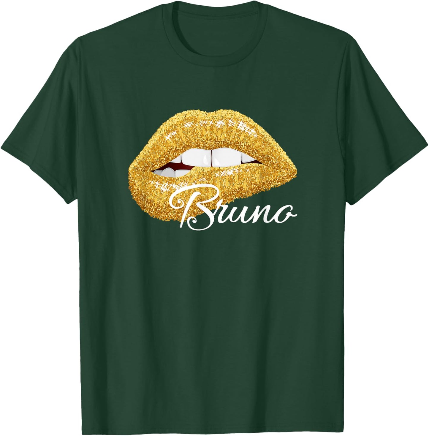 Cute Bruno Lover Golden Lips - Man Women T-Shirt - T-Shirt | Forest