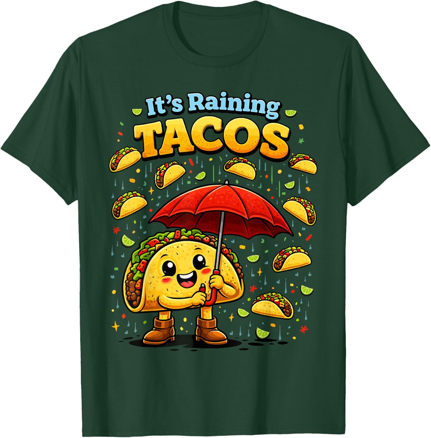 It's Raining Tacos Funny Taco Lovers Kids Girls Boys T-Shirt - T-Shirt | Forest
