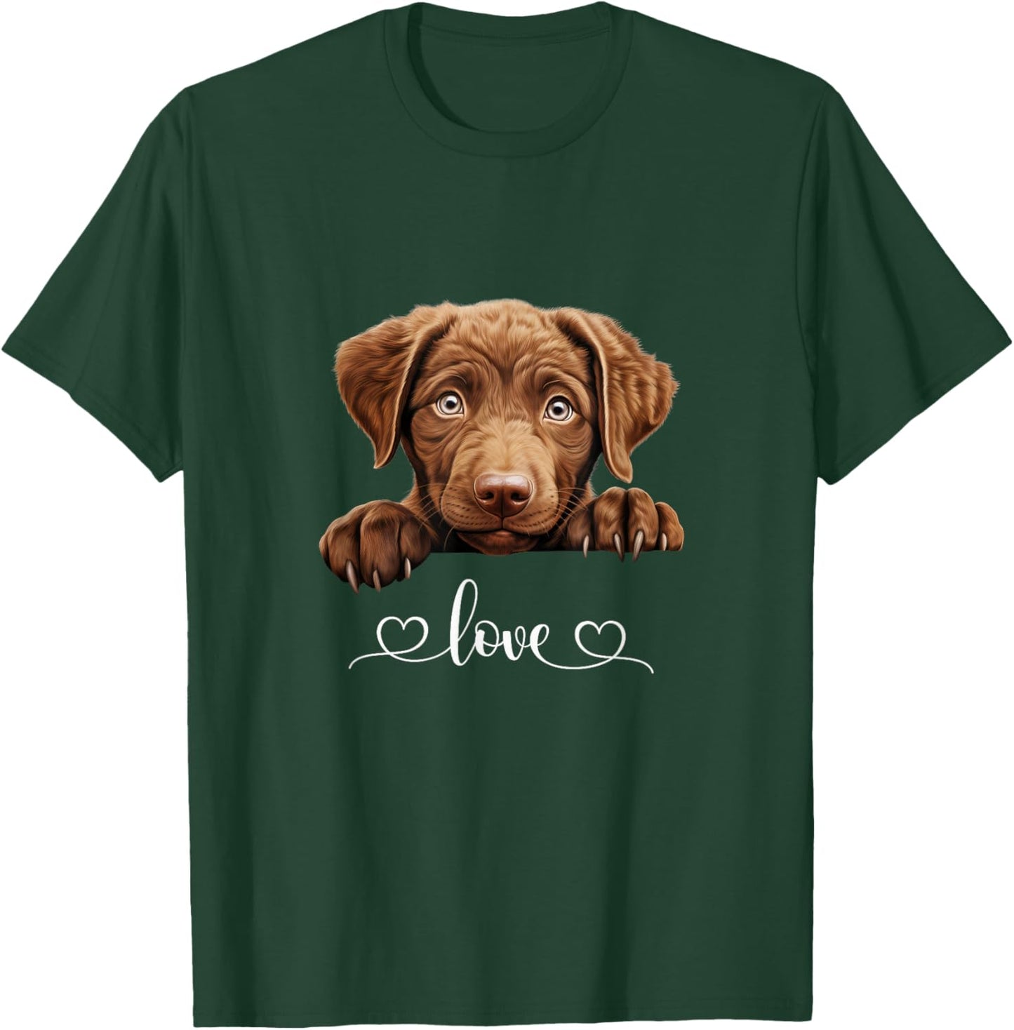 Cute Dog Graphic Love Puppy Chesapeake Bay Retriever Dog Women T-Shirt - T-Shirt | Forest