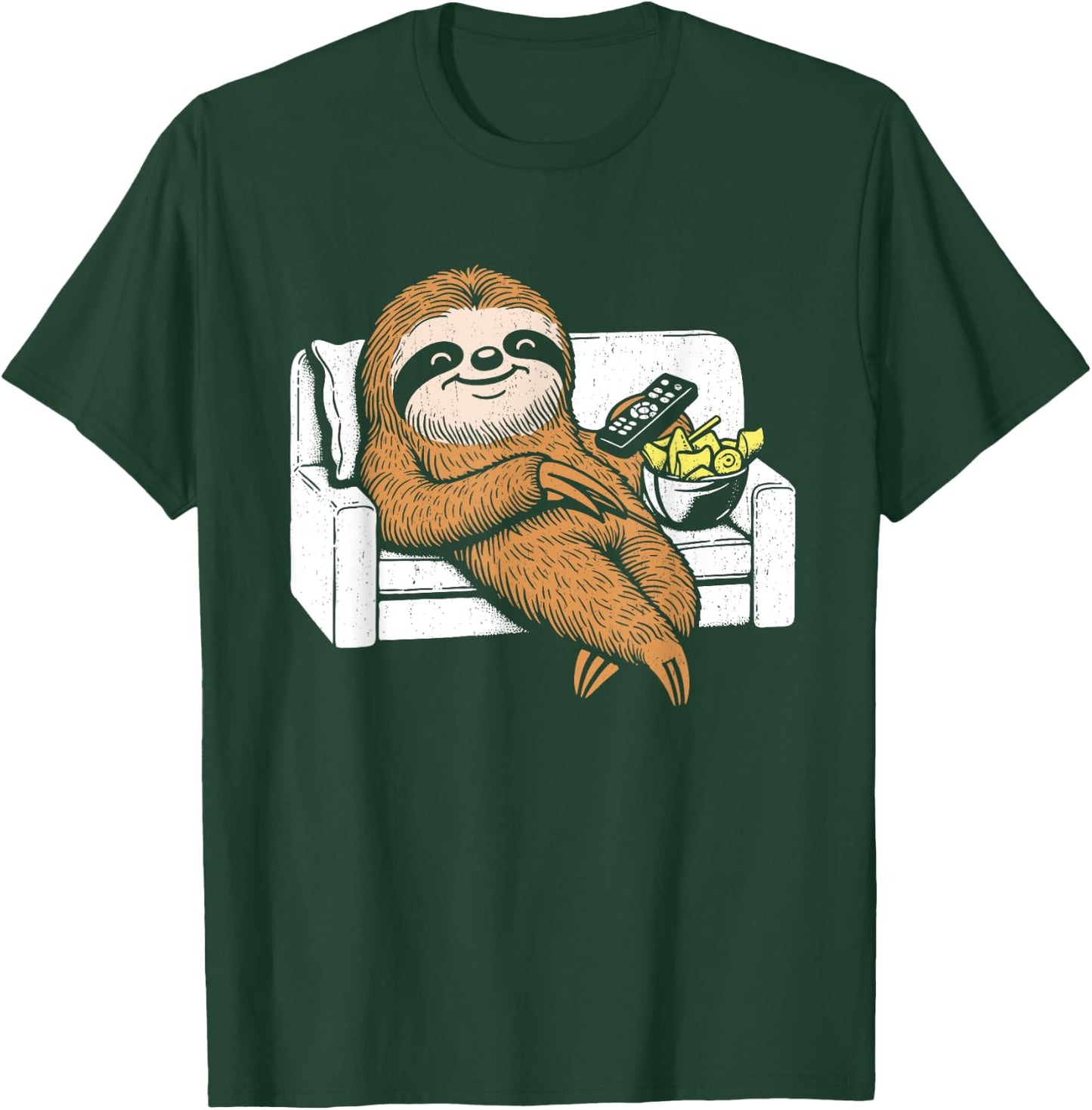 Lazy Lazy Watching TV Funny Lazy Animal Lover Humor , Black, S T-Shirt - T-Shirt | Forest