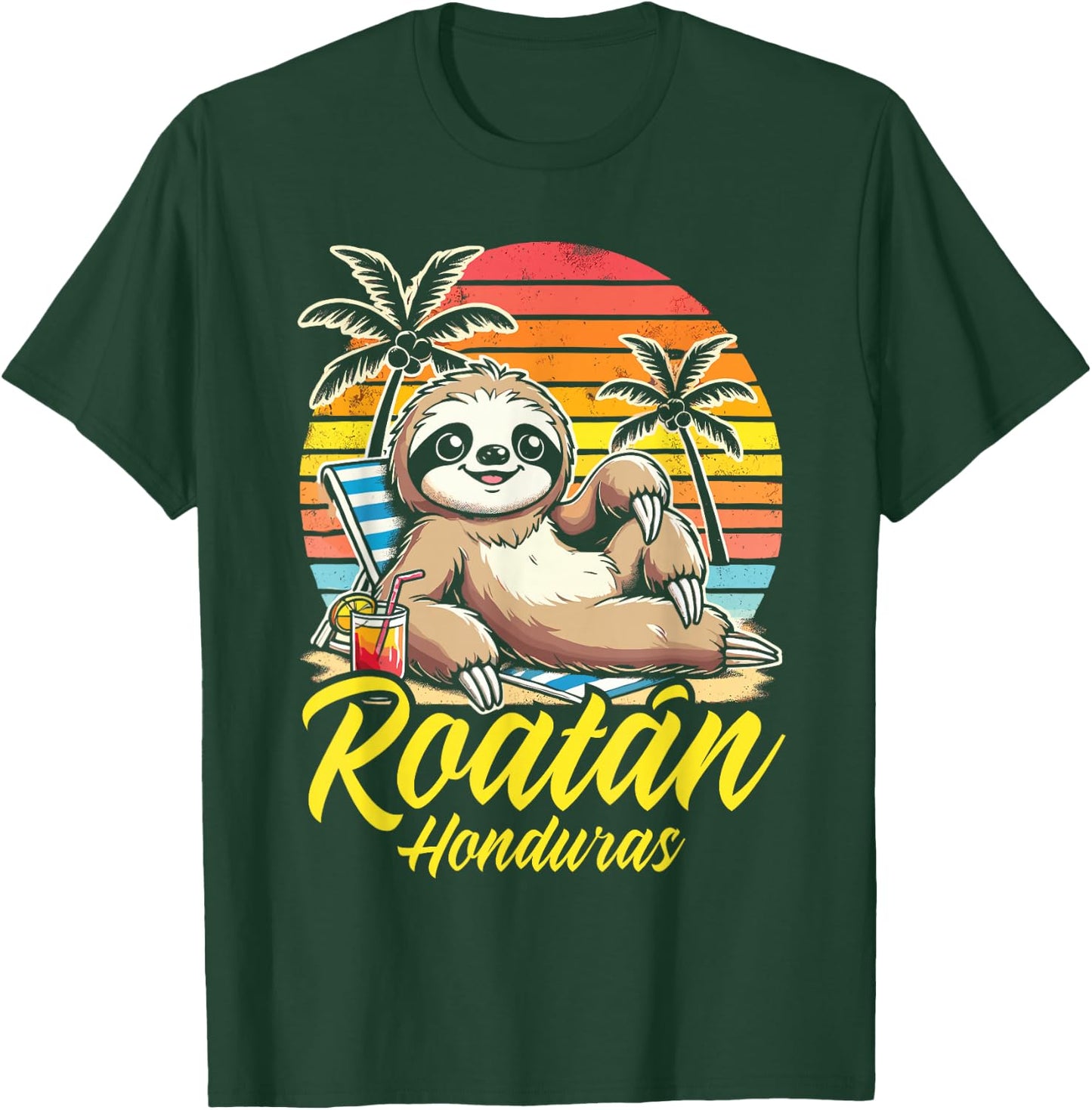 Roatan Sloth, Roatan Honduras Sloth, Roatan T-Shirt - T-Shirt | Forest
