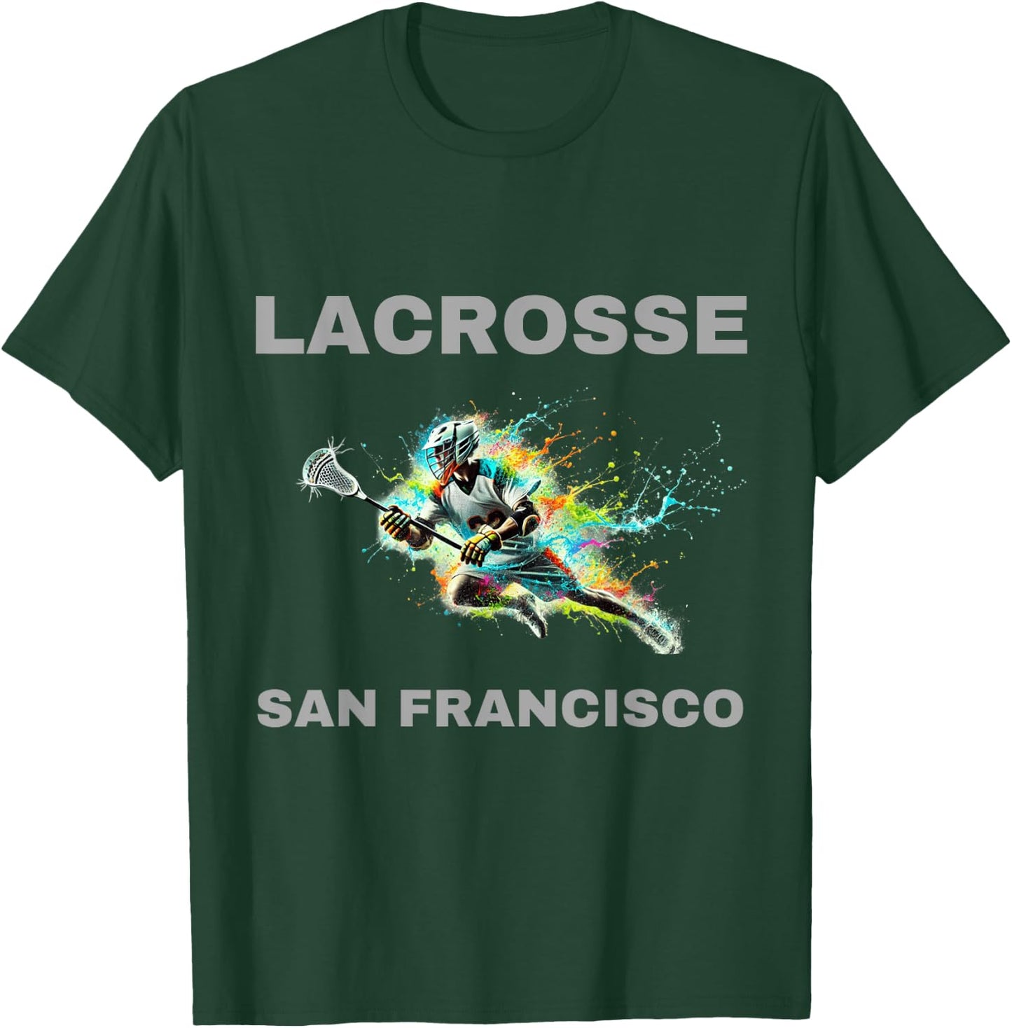 Colorful Lacrosse Player - San Francisco T-Shirt - T-Shirt | Forest