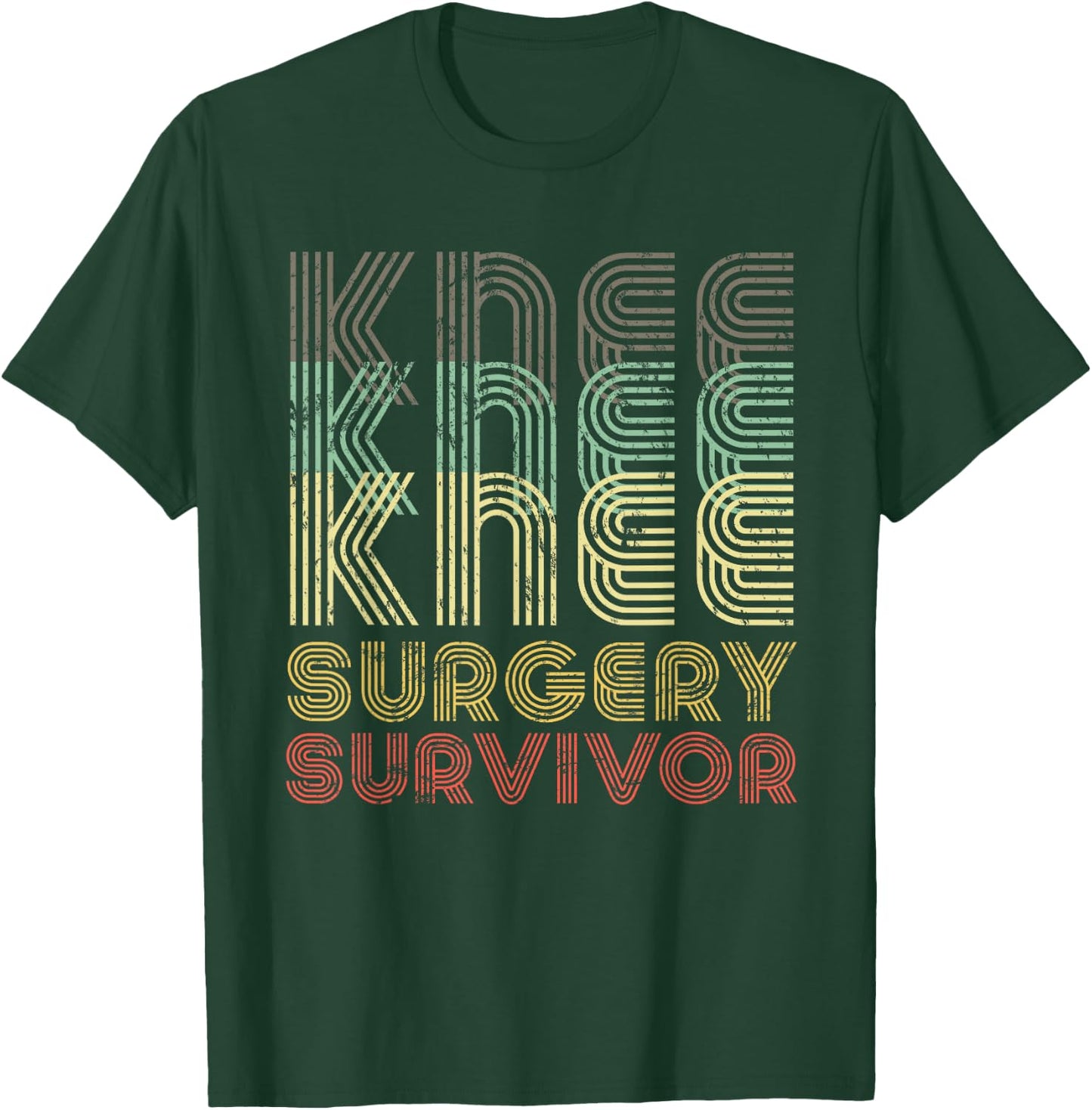 Retro Knee Surgery Survivor Shirt Hospital Get Well Gift T-Shirt - T-Shirt | Forest