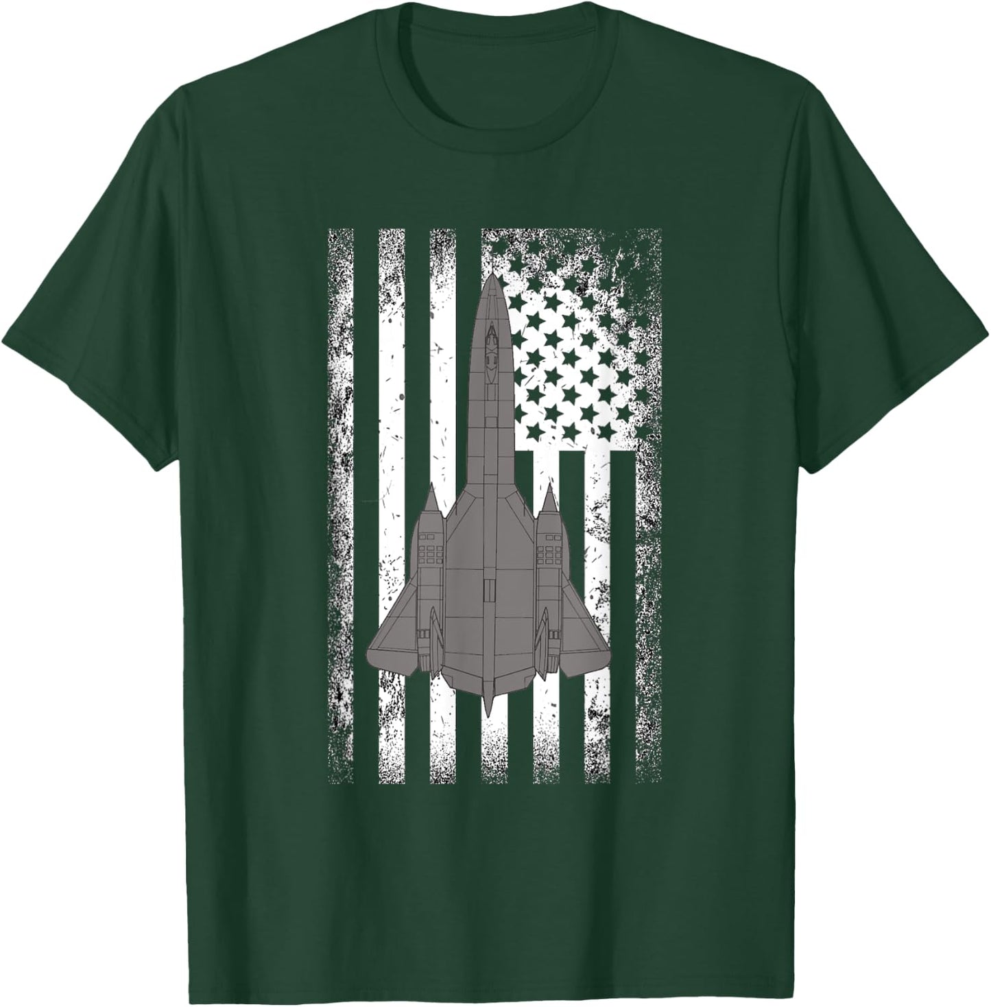 SR-71 Blackbird American Flag Military Plane Men T-Shirt - T-Shirt | Forest