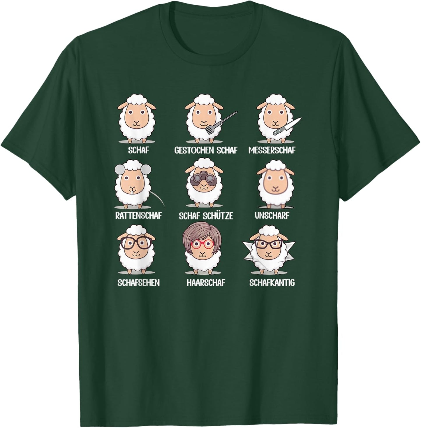 Funny Unsheep Word Game Funny Sheep & Sheep Herd , black T-Shirt - T-Shirt | Forest