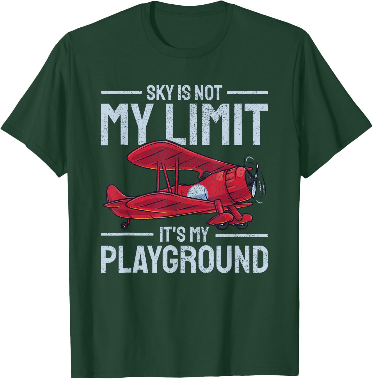 with German Text "Flugzeug Der Himmel ist nicht mein Limit Pilot, black T-Shirt - T-Shirt | Forest