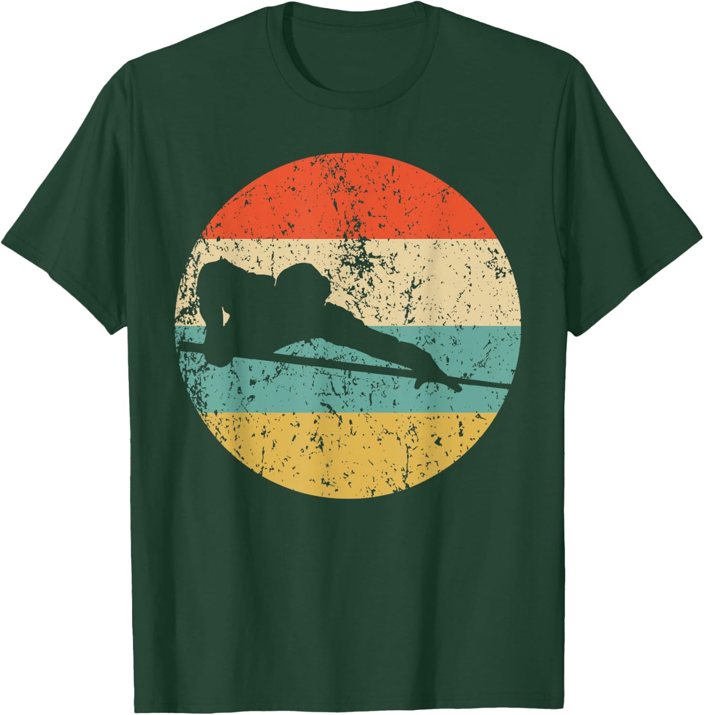 Pool Player Billiards Player Silhouette Retro Sports T-Shirt - T-Shirt | Forest