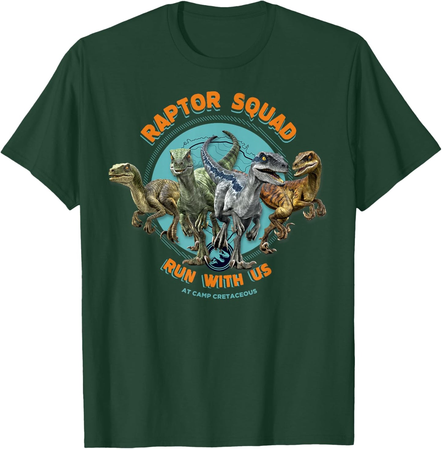 Jurassic World: Camp Cretaceous Raptor Squad Run with Us T-Shirt - T-Shirt | Forest