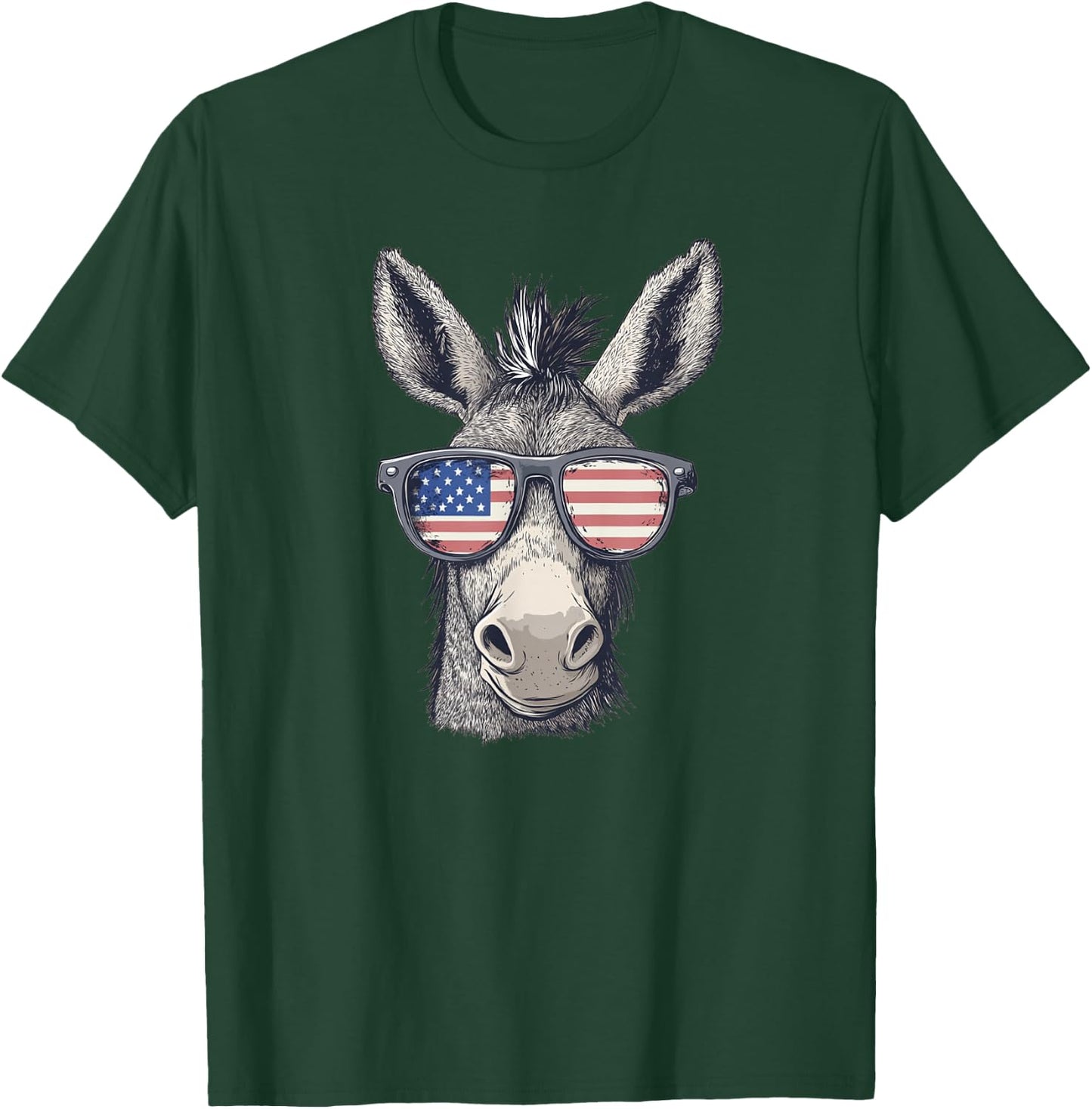 Cool looking Donkey Costume for Patriotic Glasses T-Shirt - T-Shirt | Forest