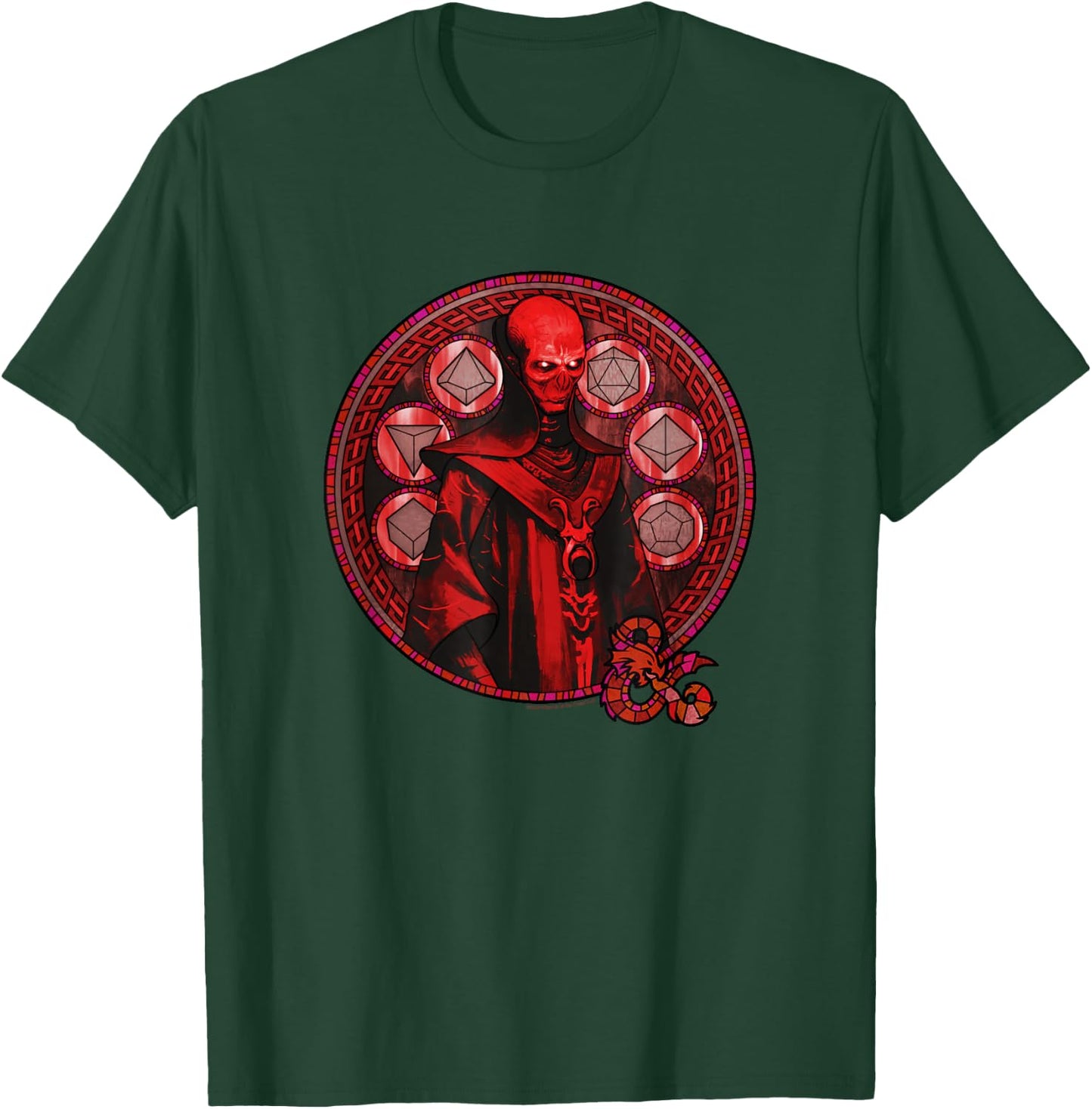 Dungeons & Dragons Szass Tam Red Stained Glass Style Logo T-Shirt - T-Shirt | Forest