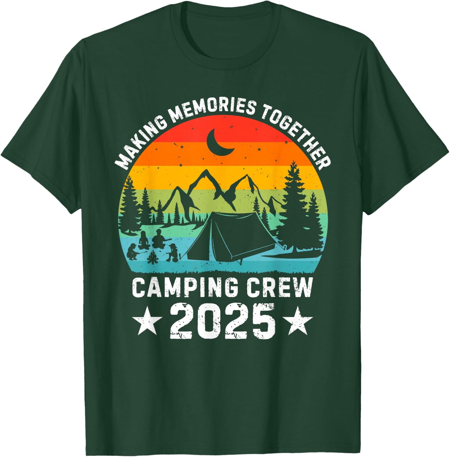 Family Camping Crew 2025 Outdoor Camper Group Matching T-Shirt - T-Shirt | Forest