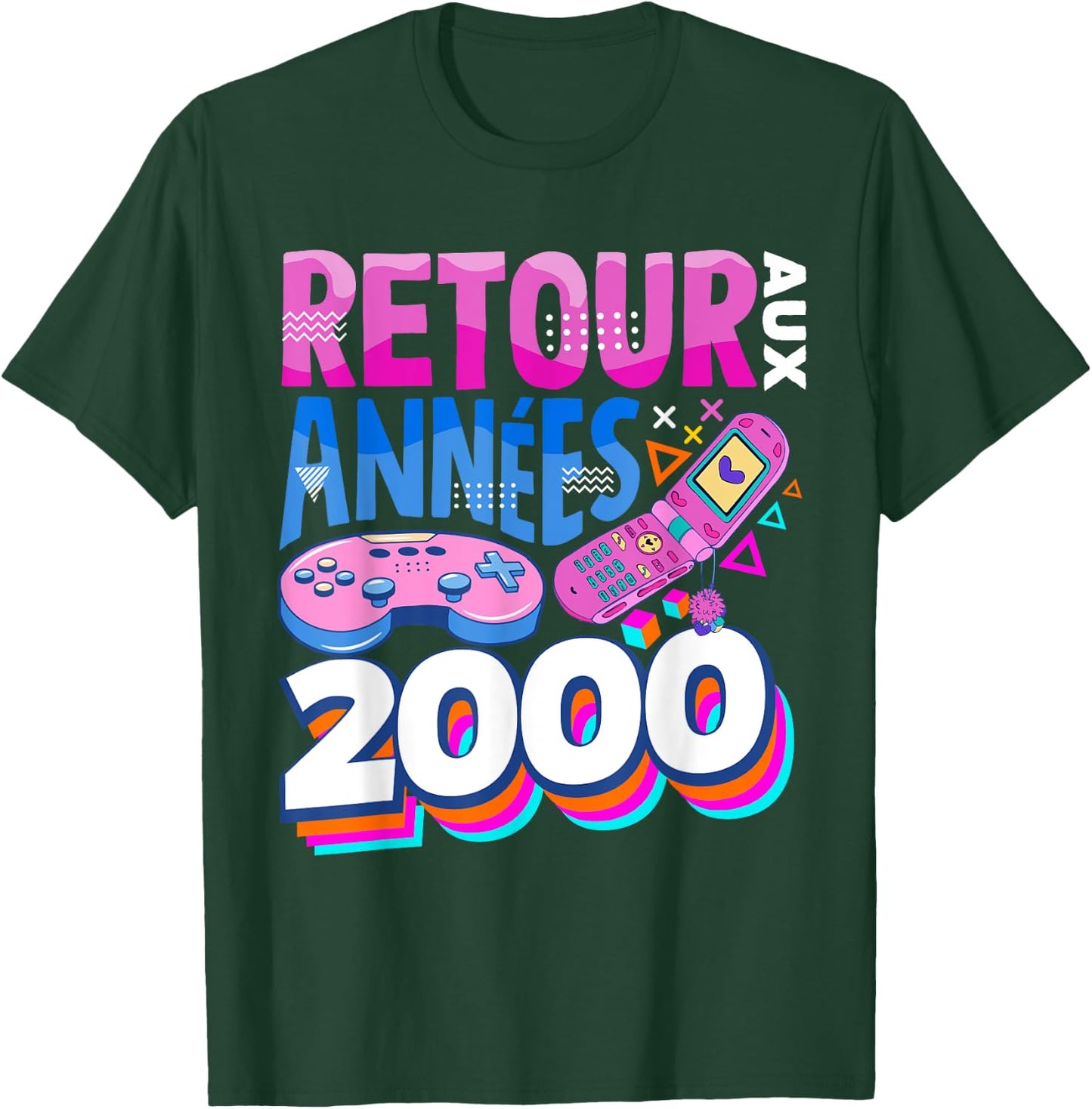 Back to the 2000s Vintage Retro 00s , Black, S T-Shirt - T-Shirt | Forest