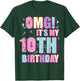 Omg Its My 10th Birthday 10 Year Old Bday Girls Boys Kids T-Shirt - T-Shirt | Forest