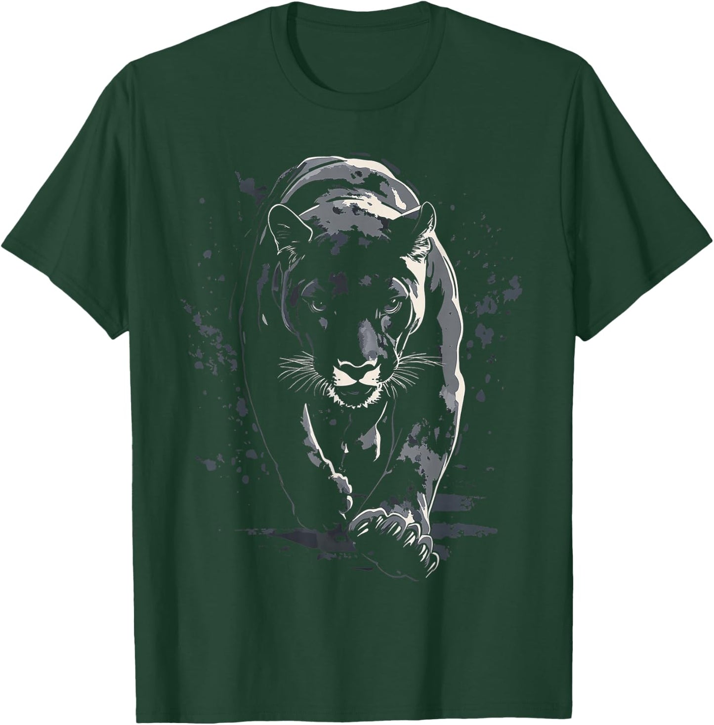 Puma Animals Artwork Puma , black T-Shirt - T-Shirt | Forest