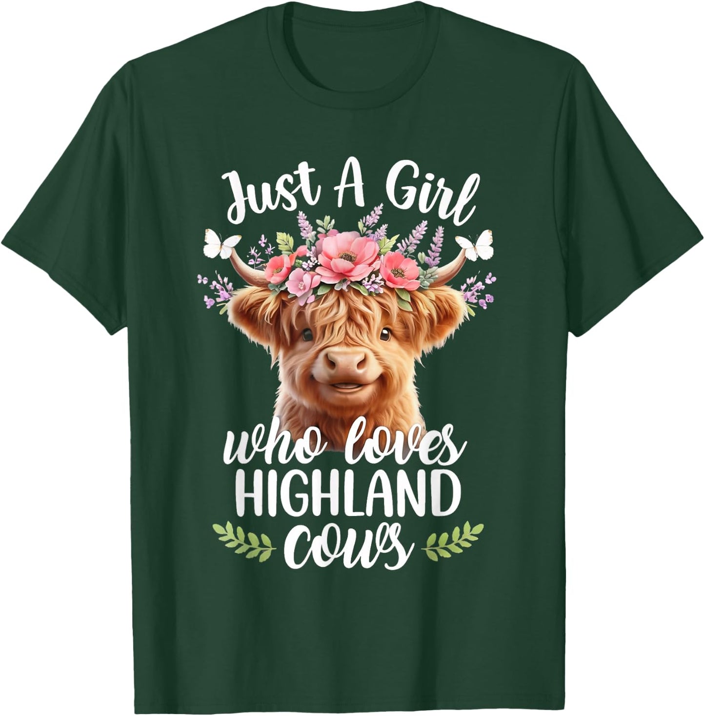 Just a Girl Who Loves Highland Cows Animal Lovers T-Shirt - T-Shirt | Forest