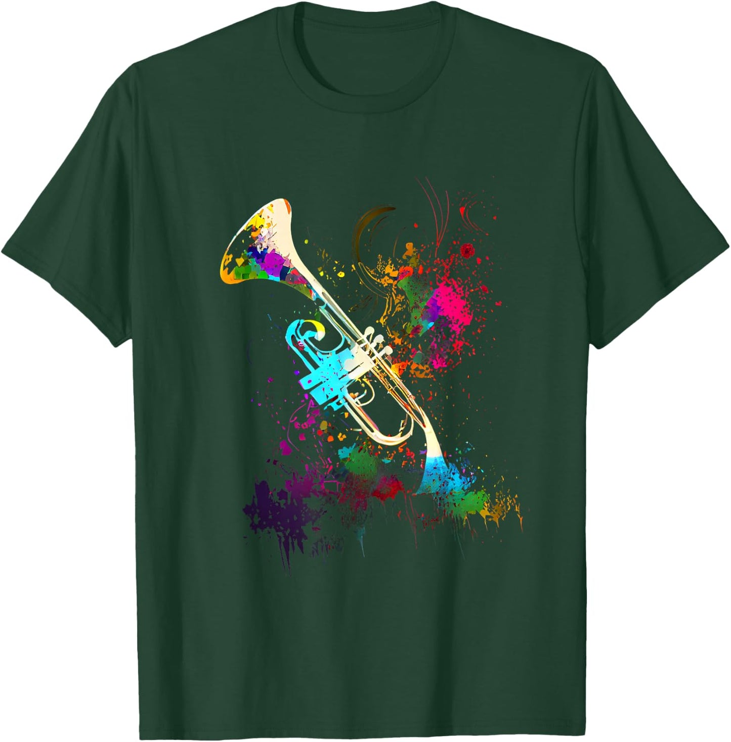 Trompete Spieler Musiker Geschenke & Designs - Erwachsene - Trompete - Black, Multicolored - S - Kurzarm - Crew-Kragen - Klassisch - Casual - Small - US - Regulär T-Shirt - T-Shirt | Forest