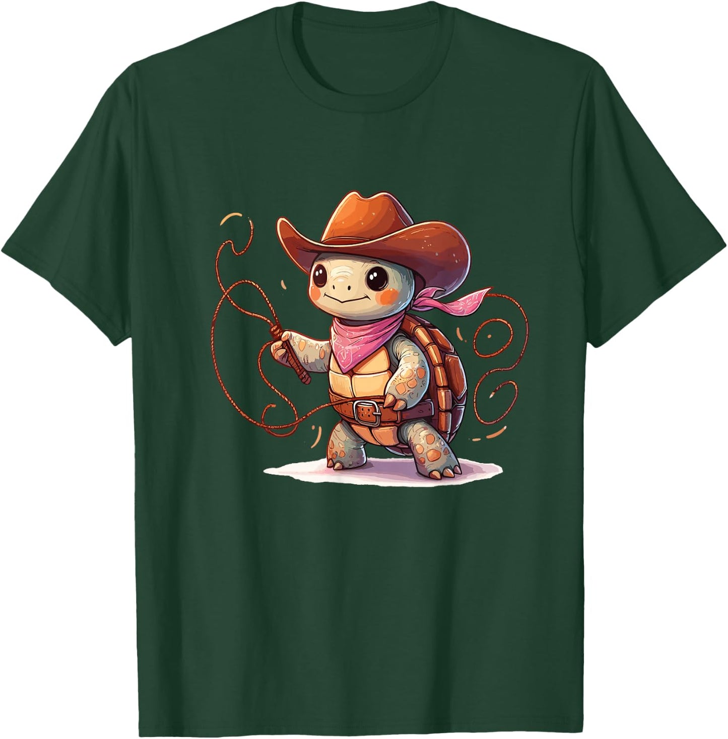 Western Rodeo Cowboy Hat Tortoise Turtle Texas Animals T-Shirt - T-Shirt | Forest