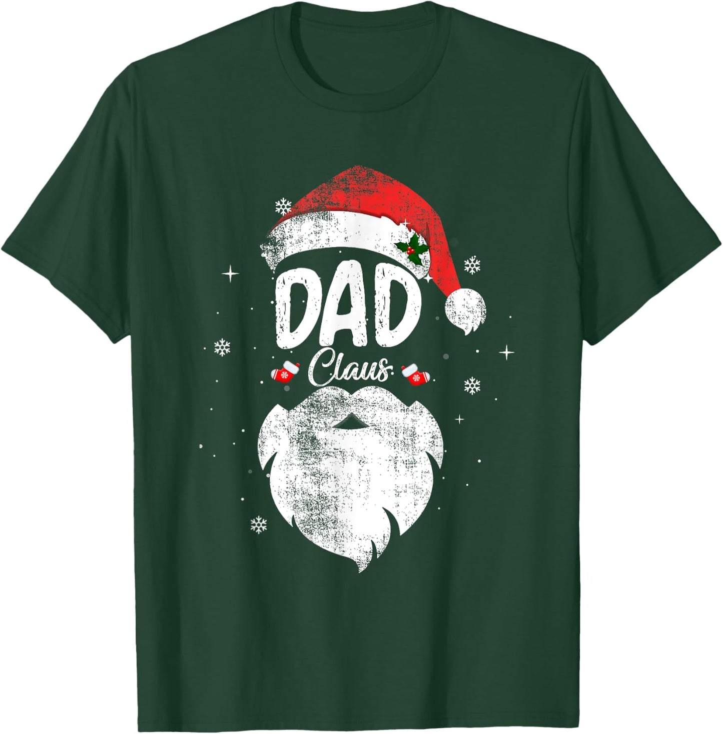 Family Dad Claus Christmas Santa's Hat Pajama Matching T-Shirt - T-Shirt | Forest
