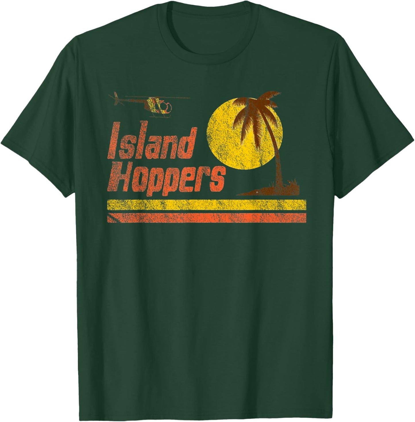 Magnum Island Hoppers Retro Sunset in PI , black T-Shirt - T-Shirt | Forest