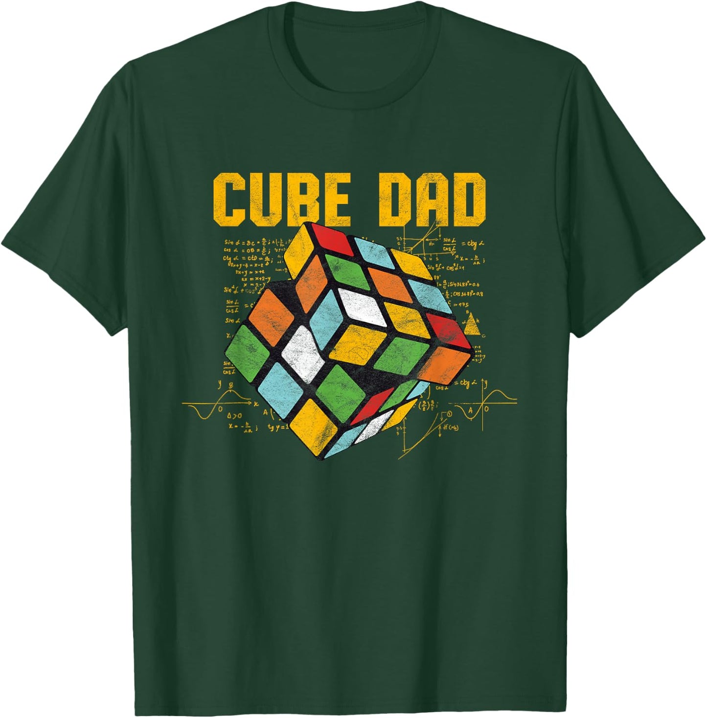 Puzzle Cube Dad Speed Cubing 80's Youth Vintage Math T-Shirt - T-Shirt | Forest