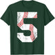 Vintage Baseball 5 Jersey Number T-Shirt - T-Shirt | Forest