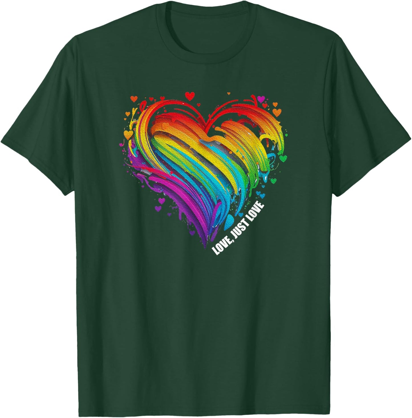 CSD LGBT Rainbow LGBTQ Heart Pride Love Just Love , black T-Shirt - T-Shirt | Forest