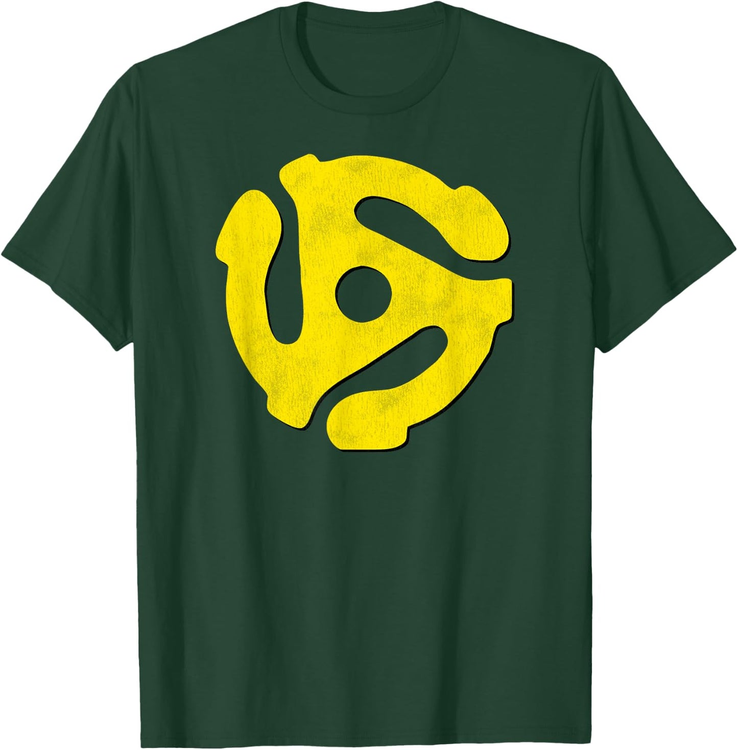 Music Geek, Retro 45 rpm Yellow Record Adaptor Vinyl Lovers T-Shirt - T-Shirt | Forest
